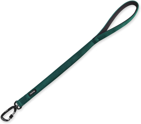 Hyhug Pets 24 Inches Heavy Duty Short Leash - Dark Green with Comfortable Handle and Lightweight Clip for Training