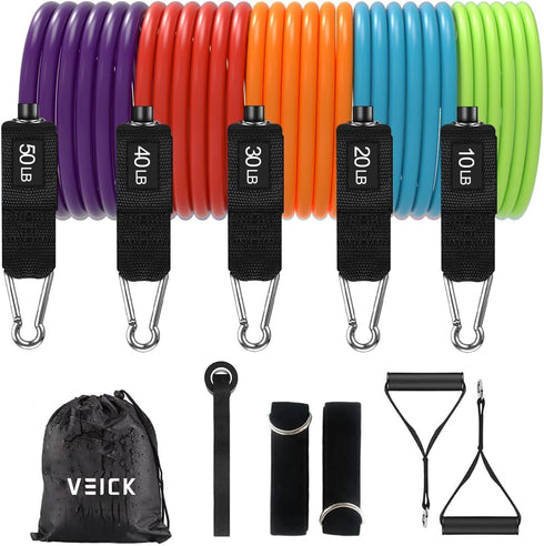 VEICK Resistance Bands, Exercise Bands for Men and Women, Workout Bands with Handles for Fitness at Home