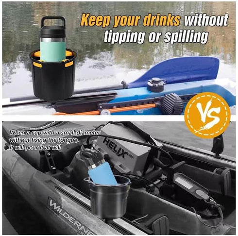 Multi-Functional Kayak Cup Holder, Drink Holder, Bottle Holder, Phone Holder, Fishing Tool and Lures Storage,Kayak Accessories,Kayak Track Mount Install by WD-Outhing