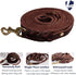 Braided Leather Dog Leash 10 Foot - Full Grain Heavy Duty for Large Medium Small Dogs, 10 Ft Soft Leather Lead