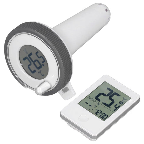 Badafaci 60m 1 IP67 Swimming Wireless Pool Thermometer, LCD Display with Range and Accuracy, Floating Thermometer