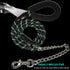 BTINESFUL 6FT Chewproof Dog Leash - Strong Nylon Rope with Anti-Chewing Chain (Dark Green) for Medium Large Dogs