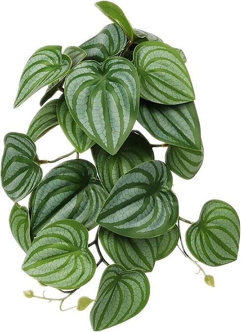 WOLEDOE Reptile Plants for Terrarium, Amphibian Habitat Decor Artificial Hanging Plants with Suction