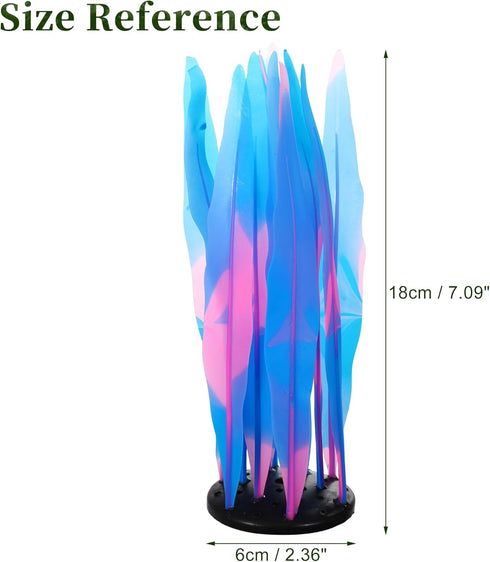 Aquarium Glowing Kelp Plant, Soft Silicone Fluorescence Coral Decor, 2pcs