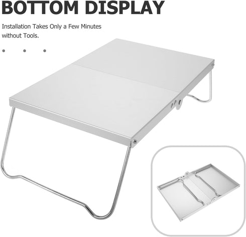 Toyvian Portable Outdoor Foldable Aluminum Camping Table Mini Collapsible Beach Side Table for Hiking Picnic