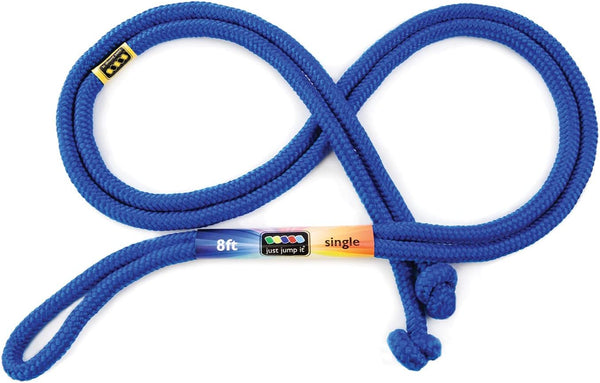Just Jump It 8' Foot Single Jump Rope - Active Outdoor Fitness Equipment for Kids, Women, and Men - Braided Nylon Gym