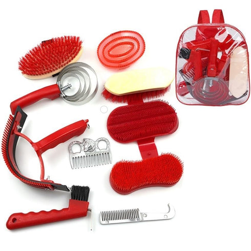 MORECP 10pcs Horse Grooming Kit, Horse Care Set with Tote Bag, Sweat Scraper,