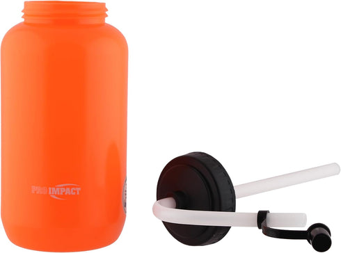 Pro Impact Squeezable Water Bottle, Bendable Long Straw, LDPE BPA Free Plastic for Hydration, 35.5 Oz.
