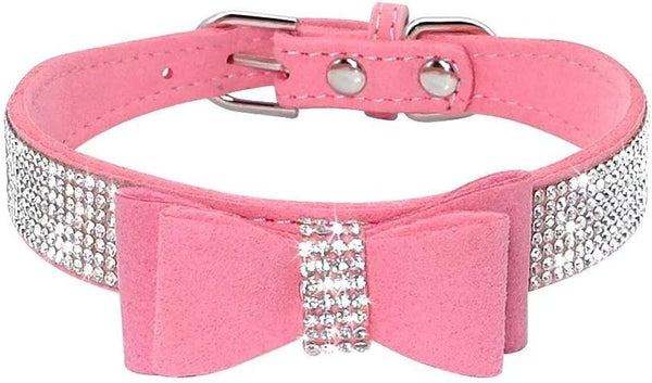 Cute Dog Collar with Bling Rhinestone - Fancy Crystal Diamond Glitter Collars for Small, Medium, and Large Dogs (S,