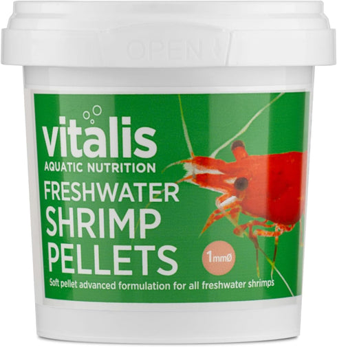 Vitalis Freshwater Shrimp Pellets 1mm 70g (2.47oz) Complete Daily Diet for Freshwater