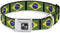 Buckle-Down Seatbelt Buckle Dog Collar, Brazil Flags, 1.5" Wide, Fits 18-32" Neck, Large