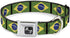 Buckle-Down Seatbelt Buckle Dog Collar, Brazil Flags, 1.5" Wide, Fits 18-32" Neck, Large