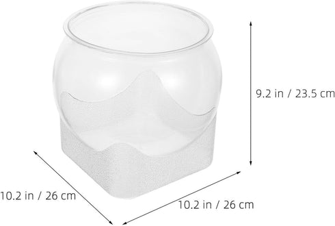 GALPADA Desktop Fish Tank Shrimp Tank Fish Bowl Planter, Impact-Resistant Plastic, Large Size for Desk Decoration