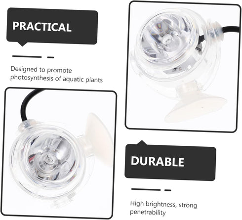 Underwater Led Fish Tank Lamp with Suction Cup Submersible Aquarium Light for Aquatic Plants and Fish Us Plug for Freshwater and Lighting