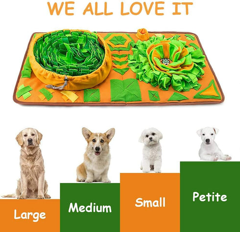 34.6 19.6 AWOOF Large Dog Snuffle Mat, Interactive Feeding Mat, in x in, Squeaker and Crinkle Paper, Non-Slip, Easy