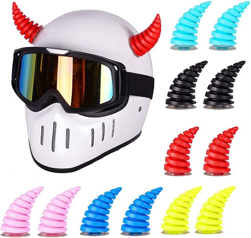 Katutude 2 Pcs Helmet Devil Horns with Suction Cups, Motorcycle Helmet Decoration, 3D Car Hood Stickers