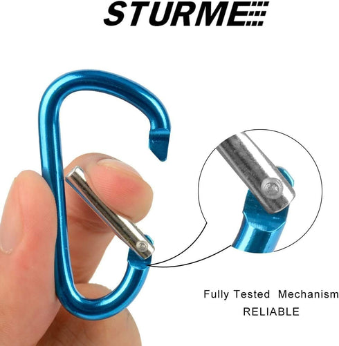 STURME 24 PCS Small Keychain Carabiner Clip Set - 2" Aluminum D Ring, Spring Loaded Gate, Durable Mini Lock Snap Hooks