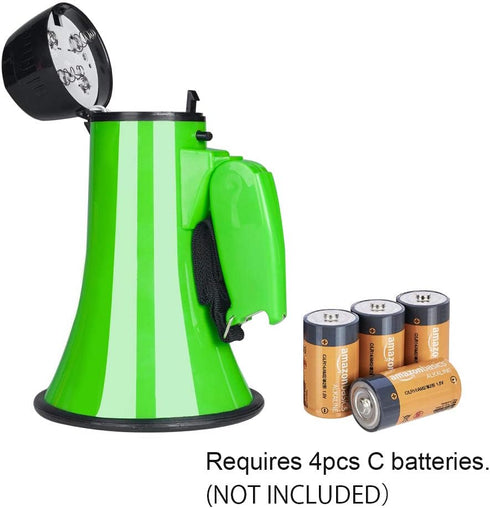 MyMealivos Portable Megaphone Bullhorn 20 Watt Power Speaker with Voice and Siren Modes, Volume Control, Strap (Green)
