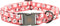 Elegant little tail Dog Collar, Valentine's Day Pet Collar, Pink Dog Print Adjustable Collar for X-Small Dogs