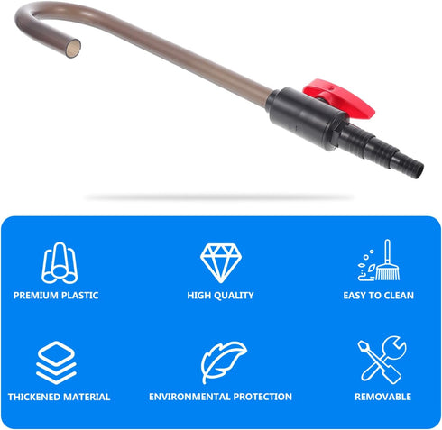 2 Pcs Aquarium Hook Water Changer, Bent Wall Mounted Fish Tank Water Changer with Flow Switch