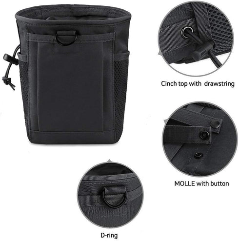 LIVANS Tactical Molle Dump Pouch, Adjustable Magazine Recovery Pouch for Airsoft Paintball Hunting Gear
