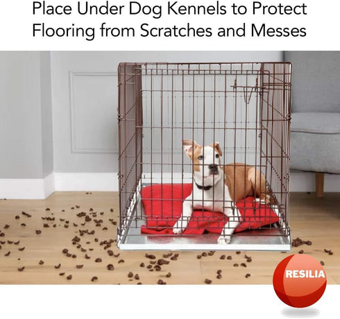 Resilia Under Dog Crate and Kennel Mat, Water-Resistant Pad for Hard Floors, 30 Inches x 48 Inches, Black