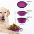 Large Collapsible Dog Bowls, 34oz Portable Travel Water Food Bowls with Carabiner Clip, 2 Pack (Purple + Red)