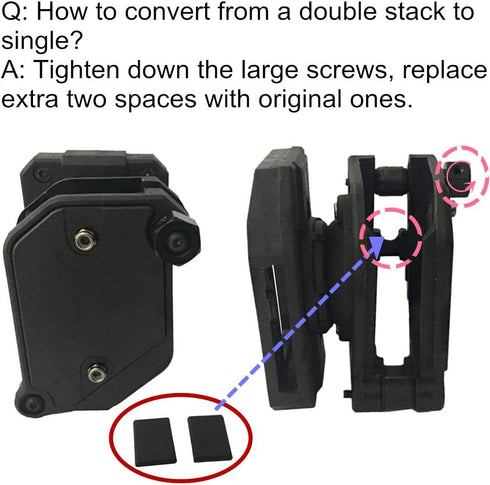 Tactical Magazine Pouch Pistol Bag, Multi-Angle Speed Molle Holster for IPSC USPSA IDPA