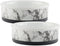 Bone Dry Pet Bowl Collection Ceramic Set, Small, Marble, 2 Count, White