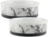 Bone Dry Pet Bowl Collection Ceramic Set, Small, Marble, 2 Count, White