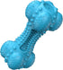 SCHITEC Squeaky Dog Chew Toy, Tough Durable Natural Rubber Bone with Toothbrush,