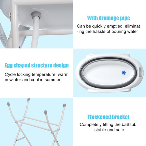 Wufuuoa 2 1 in Dog Bathtub,Dog Washing Station with Stand,Collapsible Elevated Pet Tub for Bathing, Showering