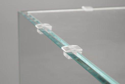 LANDEN Low-Profile Clear Acrylic Aquarium Glass Cover Clips, 12pcs/Pack for 4mm Glass Lid, Compatible with Rimless Tanks