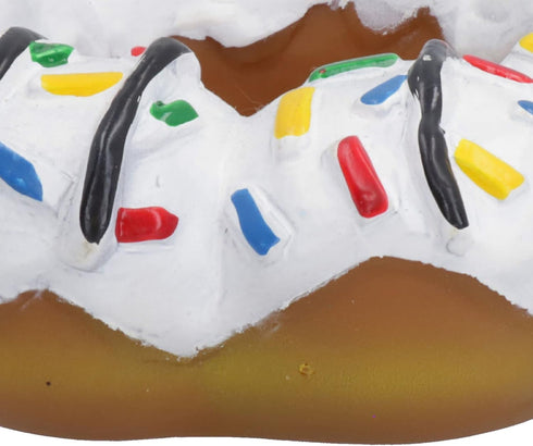 AB Tools 4x4x14cm Pet Dog Vinyl White Donut Food Dog Toy Play Toy with Squeak