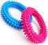 2Pcs Pet Chew Ring Toy, Soft Dental Rubber Spike Ring Chew Toy for Cat and Dogs (9cm)