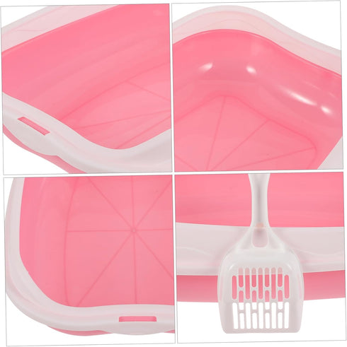 1 Set Cat Litter Box Portable Litter Box Plastic Bins Portable Potty Cat Litter Tray with Scoop Kitten -Splash Kitten