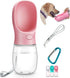 Dog Water Bottle - Leak Proof Portable Pet Water Dispenser for Dogs, Puppy Feeder for Travel (Pink 12oz)