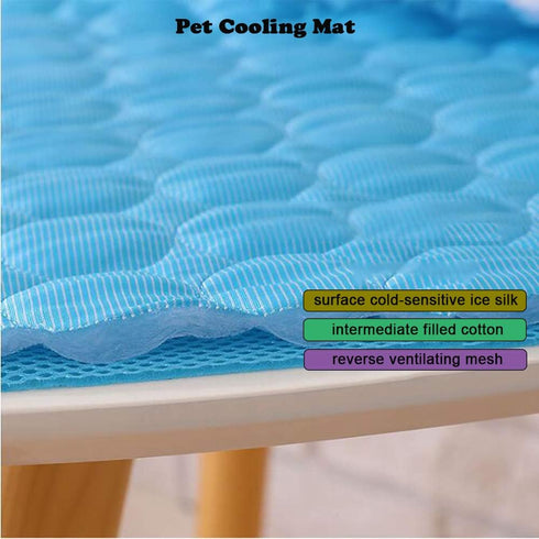Love Dream Pet Cooling Mat for Dogs, Pet Dog Self Cooling Pad, Ice Silk Self Cooling Mat Sleep Pad Foldable and Washable Summer Cool Mat Blanket for Cats, Kennels, Crates and Beds