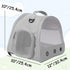 Guinea Pig Carrier Backpack, Clear Bubble Window for Guinea Pig, Bunny, Rat, Bird (Grey, Upgraded Mesh)