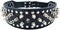 Dogs Kingdom Faux Leather Spiked Studded Dog Collar, Pitbull, Boxer, Black, L