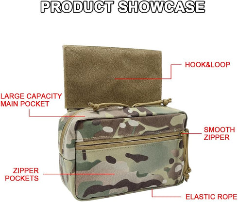 Tactical Drop Pouch with Hook and Loop - Sub Abdominal Carrying Kit Bag Tool Pouch for Airsoft JPC CPC AVS Tactical