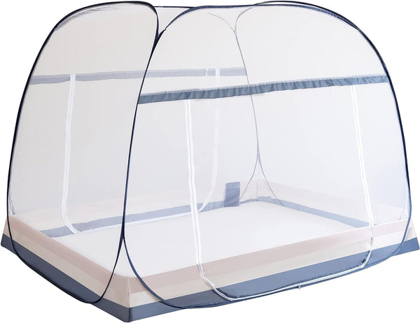 Pop Up Mosquito Net Tent for Beds, Portable Foldable Mosquito Netting with Net Bottom for Kids Indoor Outdoor