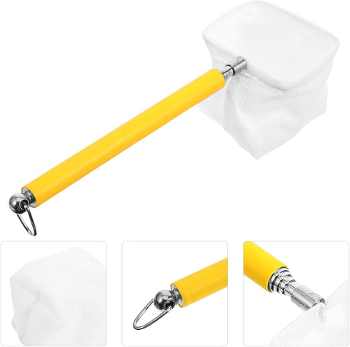Lurrose Retractable Aquarium Fish Tank Net with Fine Mesh, Telescopic Handle Shrimp Catch Net for Small Fish