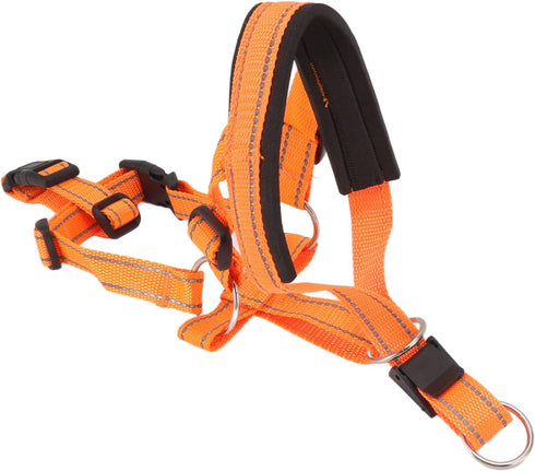 Dog Head Collar Halter with Safety Strap, Stops Pets from Pulling for Outdoor Walks (L)