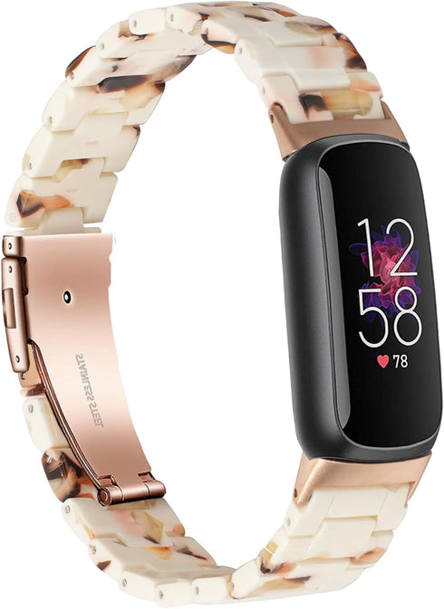 Wongeto Bands for Fitbit Luxe/Luxe SE, Resin Wristband Strap with Stainless Steel Buckle Replacement Accessories