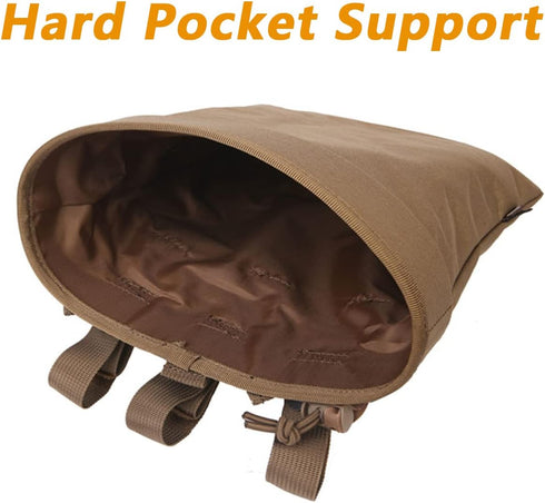 Tactical Foraging Bag, Lightweight Molle Roll Up Dump Pouch, 500D Nylon Collection Mag Pouch for Hiking