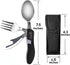 Orblue 4-in-1 Camping Utensils 2-Pack, Portable Stainless Steel Spoon, Fork, Knife & Bottle Opener Set