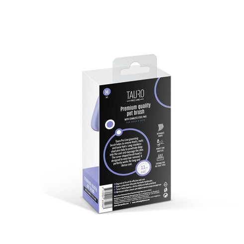 TAURO PRO LINE Slicker Brush M | Premium Brush for Dogs and Cats | Ergonomic Design with Soft Cushion | 1x Purple