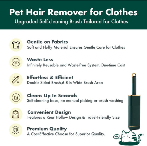 Pet Hair Remover for Clothes - Better Than Lint Rollers for Dog & Cat Hair, Lint Remover Brush for Clothing, Couch,