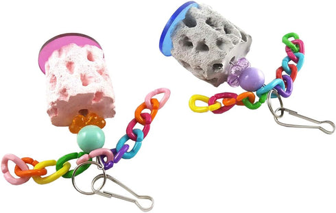 Bird Calcium Teeth Grinding Chew Treats Toy for Parrot, Parakeet, Cockatiel, Conure, Gerbil, and More